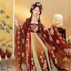 Hanfu Dress Women Chinese Ancient Hanfu Carnival Cosplay Costume Hanfu Green&Red Dress Large Size 2