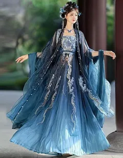 Womens Hanfu Dress Chinese Tang Dynasty Embroidered Hezi Skirt Traditional Ancient Han Costume Fairy Skirt 3